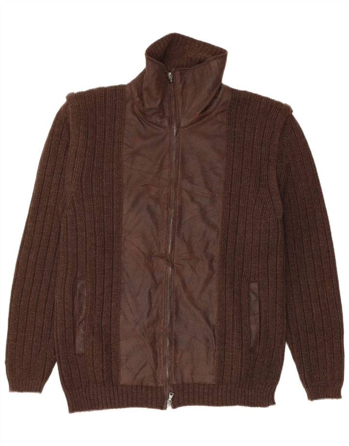 Maglione cardigan da uomo Ashwell IT 50 lana vergine marrone medio