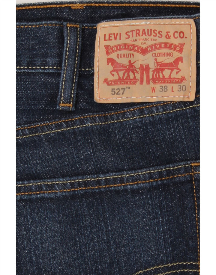 Levi's Uomo 527 Bootcut Jeans W38 L30 Blu Navy Cotone
