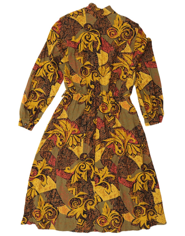 Abito lungo da donna vintage UK 16 Grande Paisley multicolore