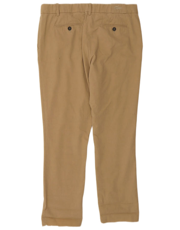 Pantaloni chino dritti da donna Lacoste taglia 40 media W30 L28 cotone beige