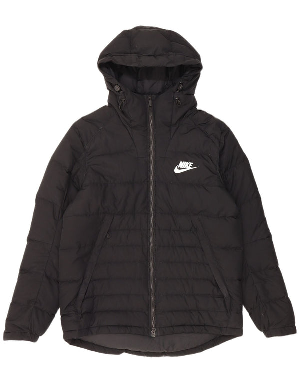 Giacca imbottita con cappuccio Nike da uomo UK 40 grande poliestere nero