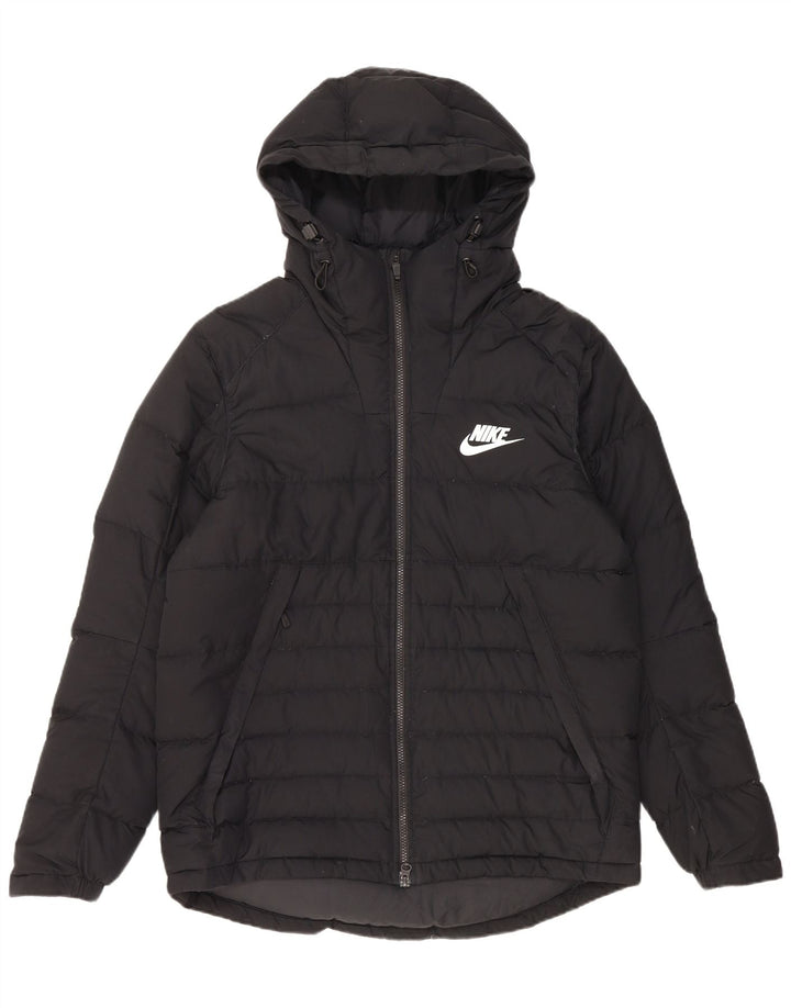 Giacca imbottita con cappuccio Nike da uomo UK 40 grande poliestere nero