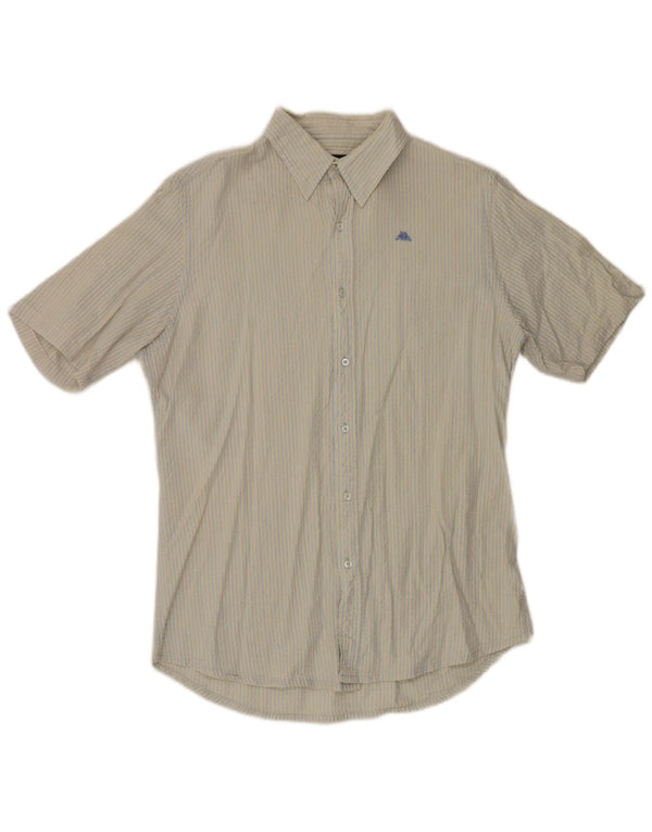 Camicia Kappa Uomo Manica Corta XL Cotone Rigato Blu
