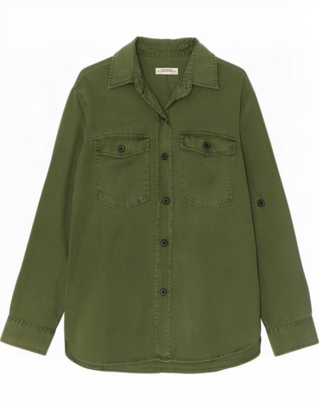 Camicia in denim da donna Zara UK 14 Lyocell verde medio