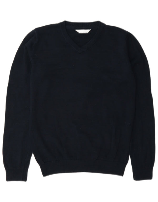 Maglione Marks & Spencer per ragazzi con scollo a V 11-12 anni in cotone blu navy