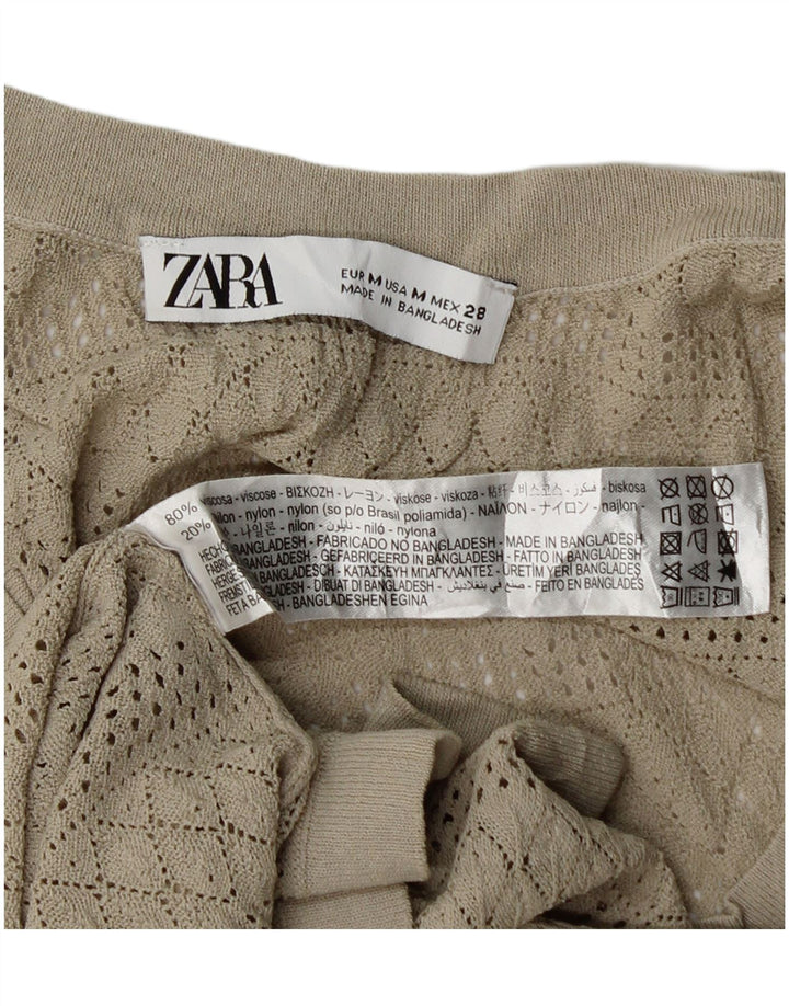 Canotta trasparente da donna Zara UK 12 Viscosa beige medio
