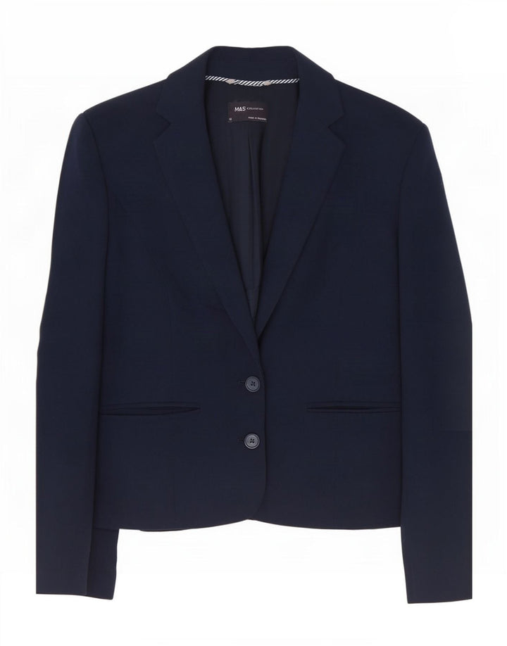 Giacca blazer a 2 bottoni Marks & Spencer da donna UK 12 medio blu navy