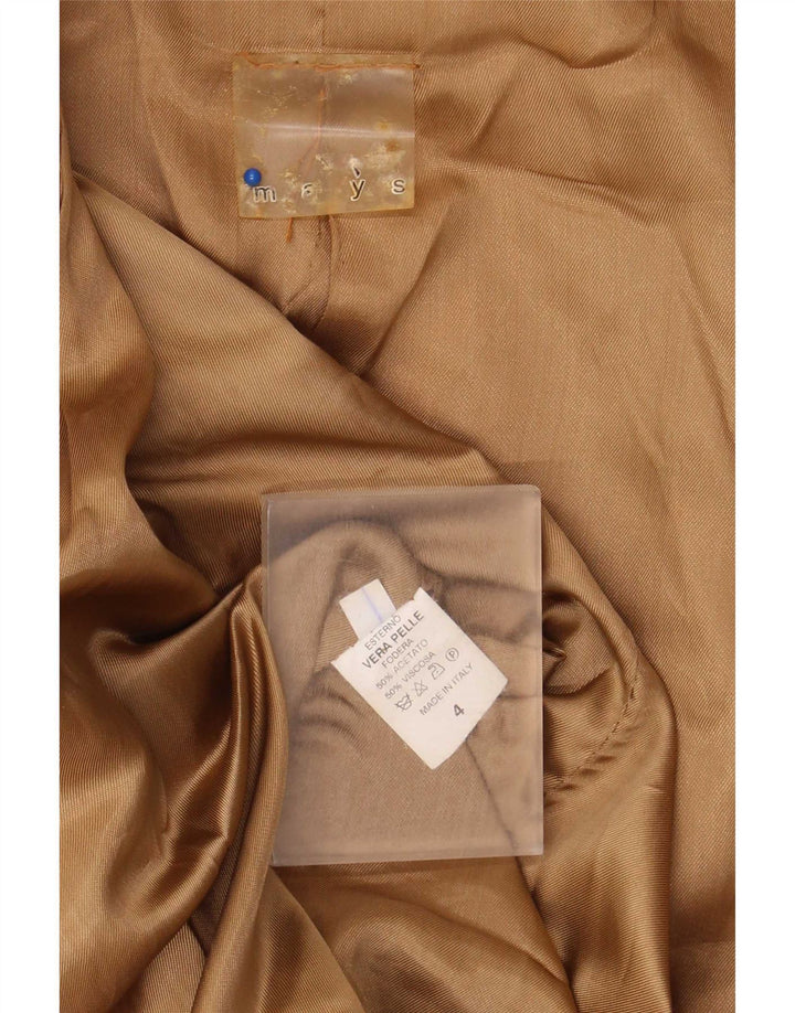 Giacca blazer in pelle da donna a 2 bottoni Mays IT 44 Marrone medio