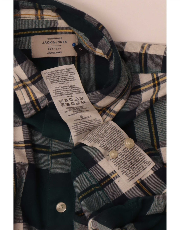 Camicia da uomo in flanella Jack & Jones in cotone scozzese verde medio
