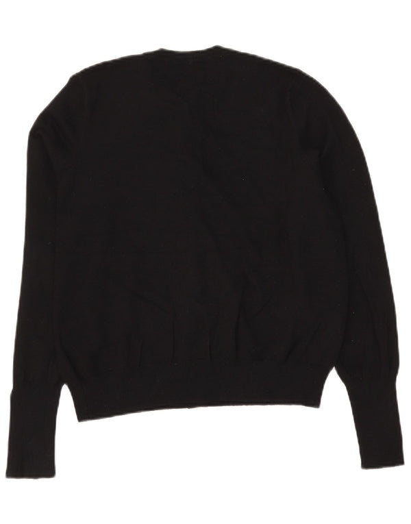 Maglione cardigan corto da donna Marks & Spencer UK 14 grande viscosa nera