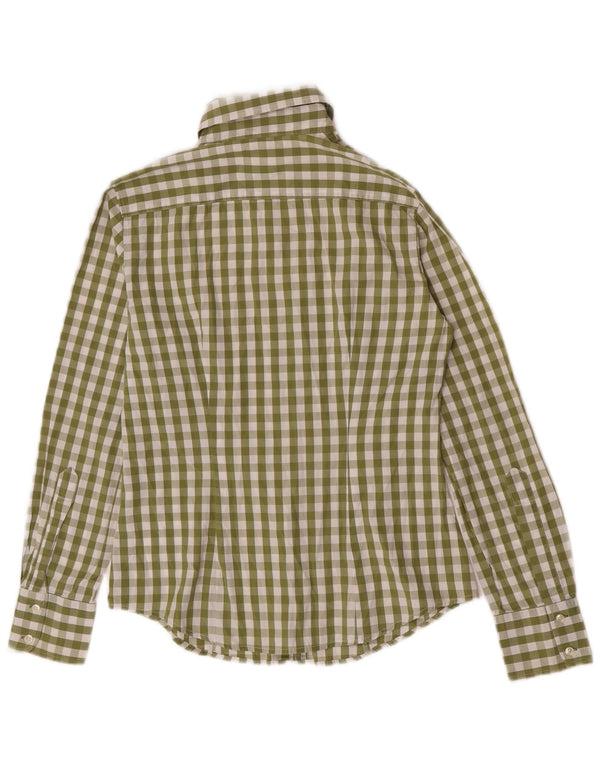 Camicia da donna Benetton UK 10 Small in cotone a quadretti verdi