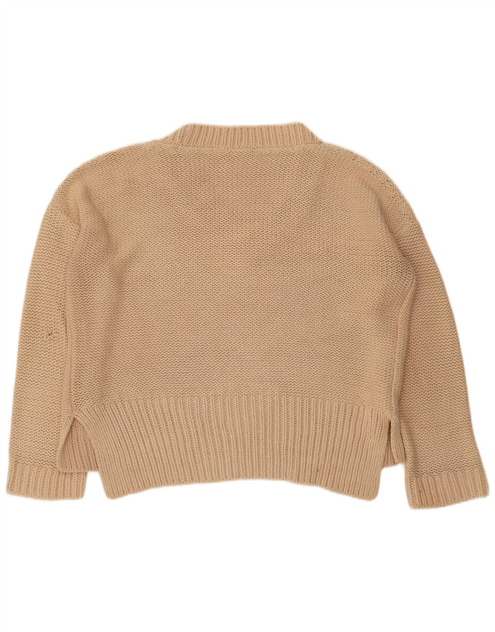 Maglione oversize con scollo a V da donna Marks & Spencer UK 12 Beige medio