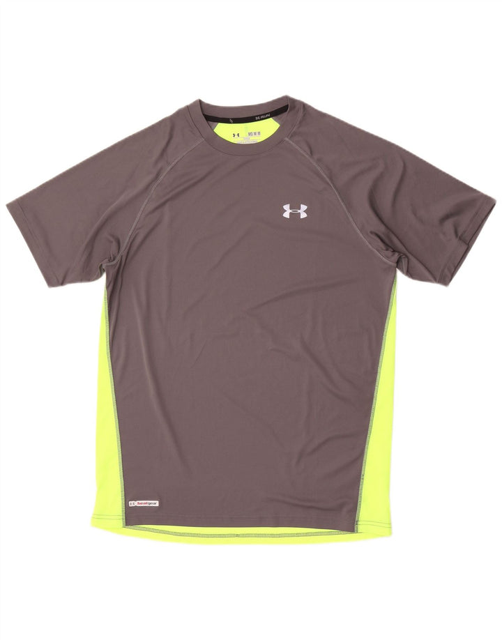 Maglietta Under Armour da uomo Heat Gear Top grigio medio color block