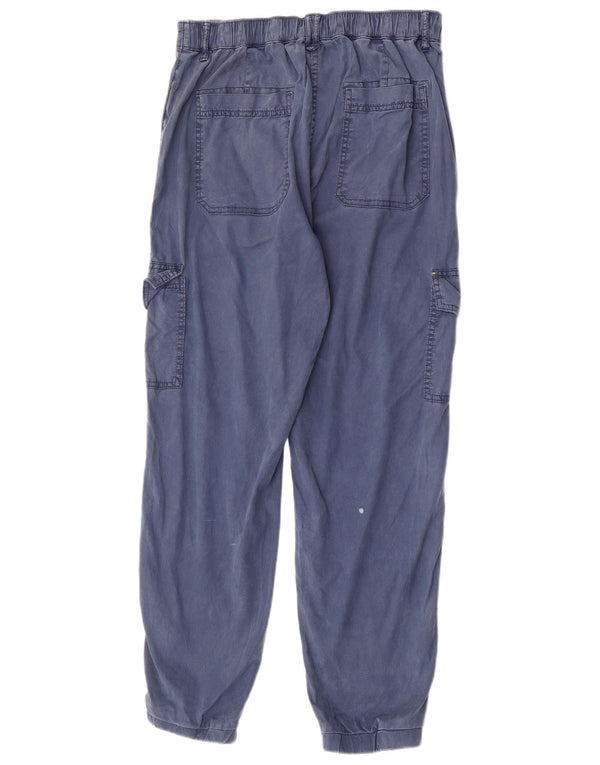 Pantaloni cargo da jogging da donna Marks & Spencer UK 10 piccoli W26 L28 blu navy