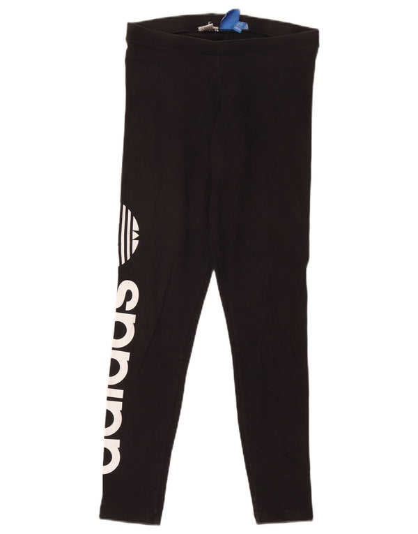 Leggings grafici da donna Adidas UK 10 piccoli neri