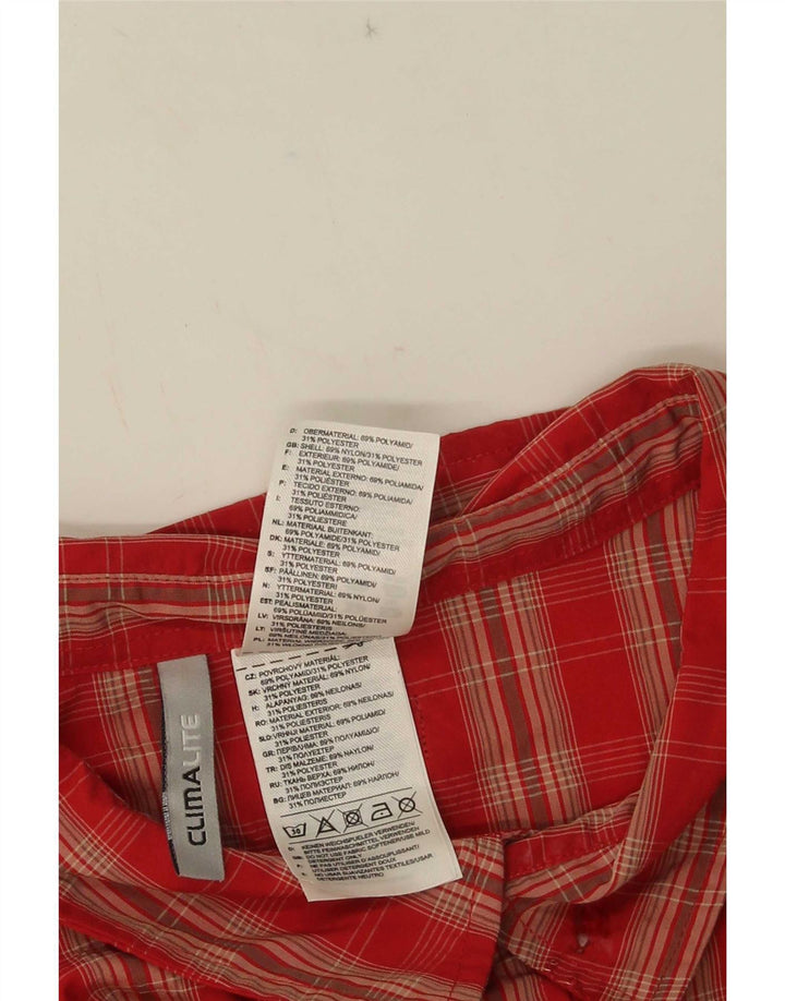 Camicia a maniche corte Adidas Uomo Climalite 2XL Poliammide a quadri rossi