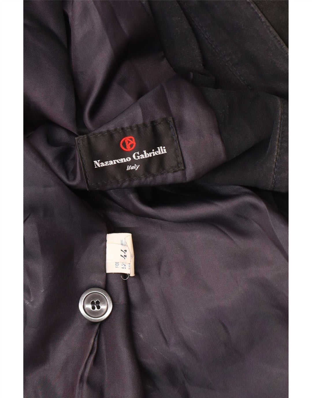 Giacca in pelle scamosciata da donna Nazareno Gabrielli IT 44 Medio Blu Navy