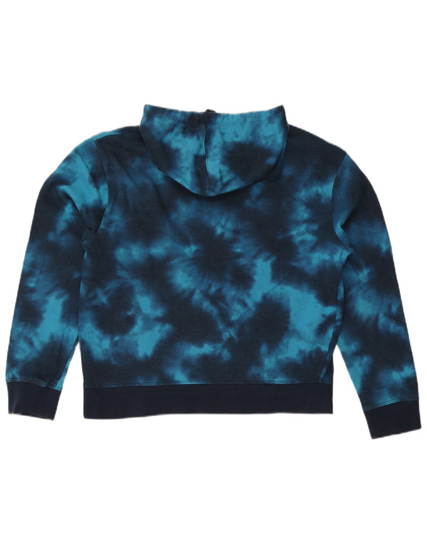 Felpa con cappuccio da donna Champion UK 16 Large Blu Tie Dye Cotton