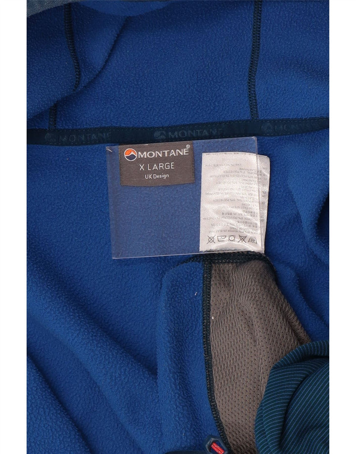 Maglione con cappuccio e zip da uomo MONTANE XL poliestere gessato blu