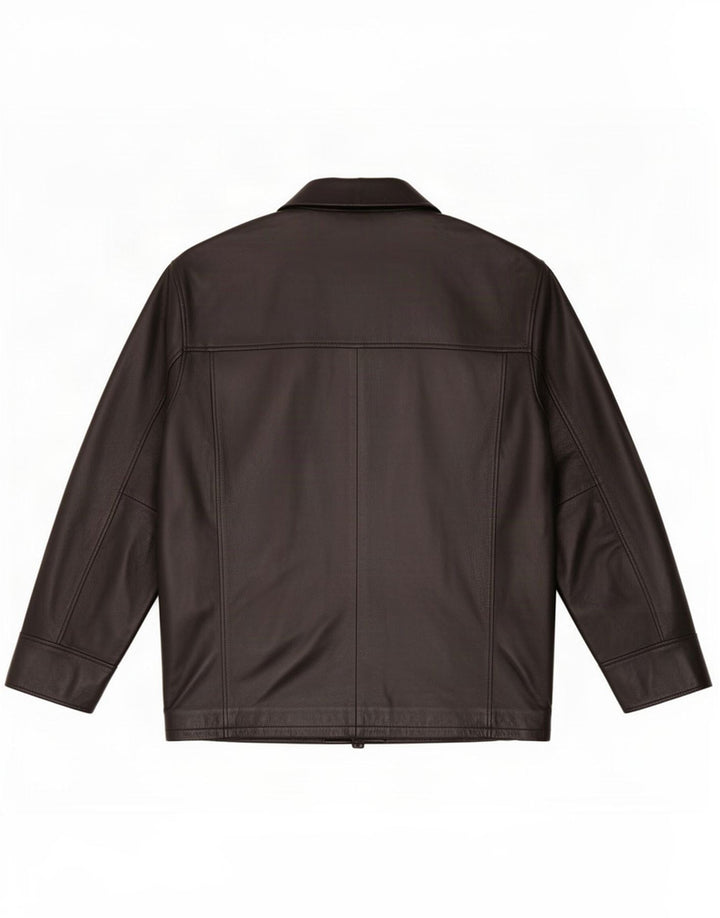 Giacca in pelle vintage da uomo UK 40 grande nera