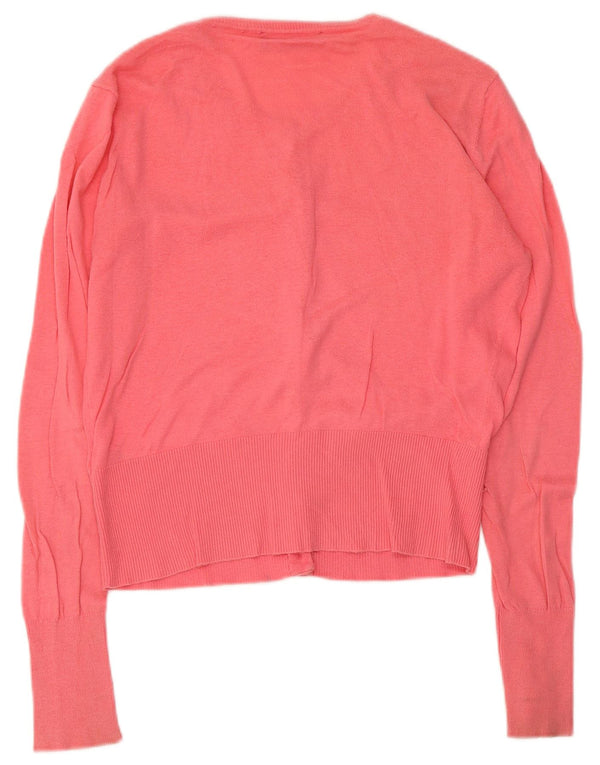 Maglione cardigan da donna Oasis UK 10 piccolo cotone rosa