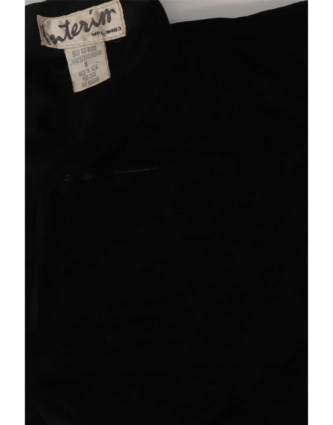 Abito senza spalline in pelle scamosciata vintage da donna US 11 grande in pelle nera