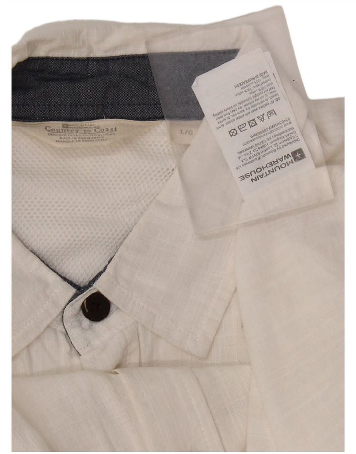 MOUNTAIN WAREHOUSE Camicia da uomo grande in cotone bianco