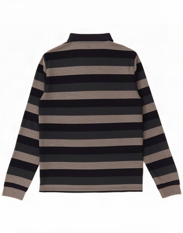 Polo da rugby da uomo a maniche lunghe Sun68 Large in cotone a righe multicolore