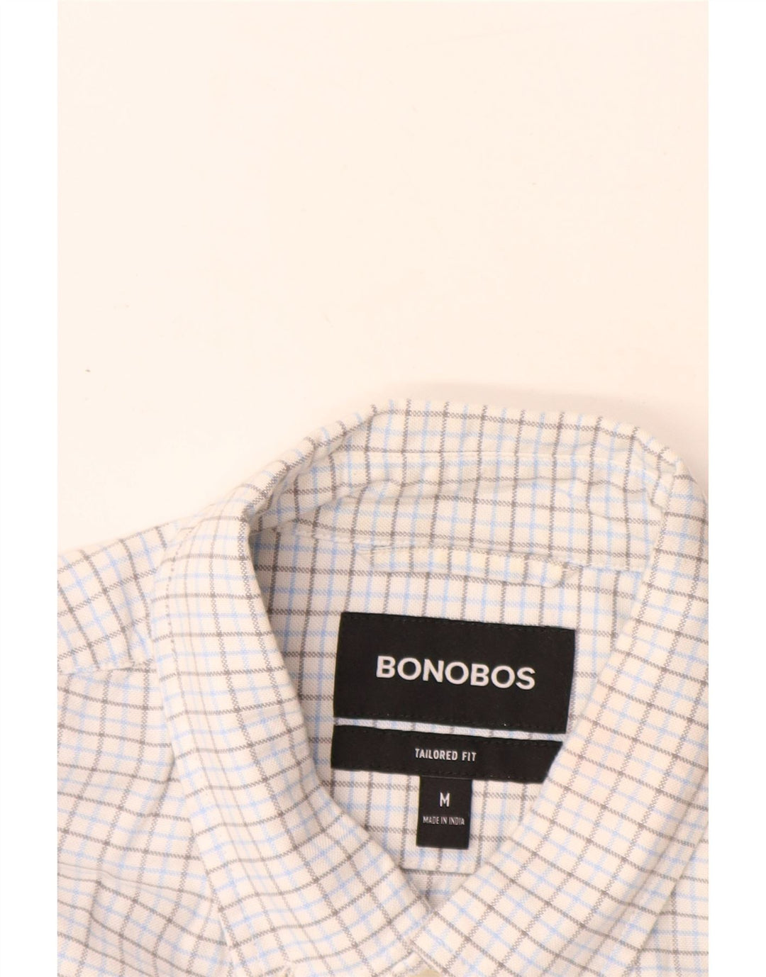 BONOBOS Camicia da uomo su misura a quadretti bianchi medio