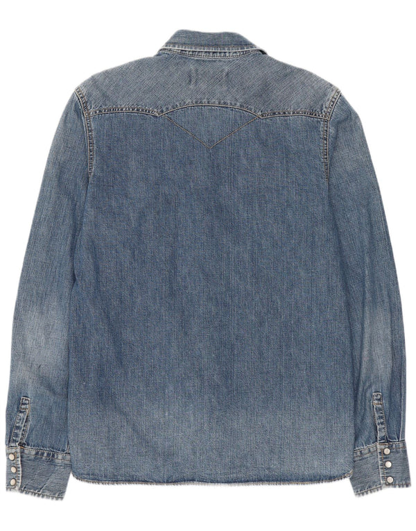 Camicia in denim western da uomo Levi's in cotone blu medio