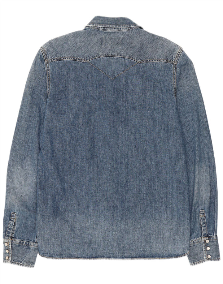 Camicia in denim western da uomo Levi's in cotone blu medio