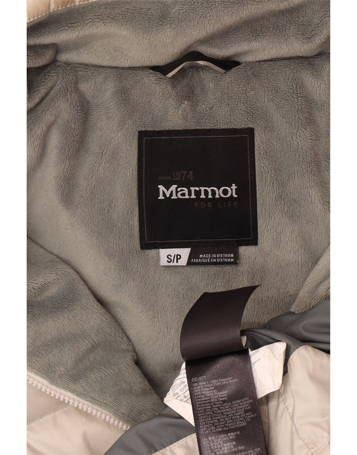 Cappotto imbottito con cappuccio da donna Marmot UK 10 Small Poliestere bianco sporco