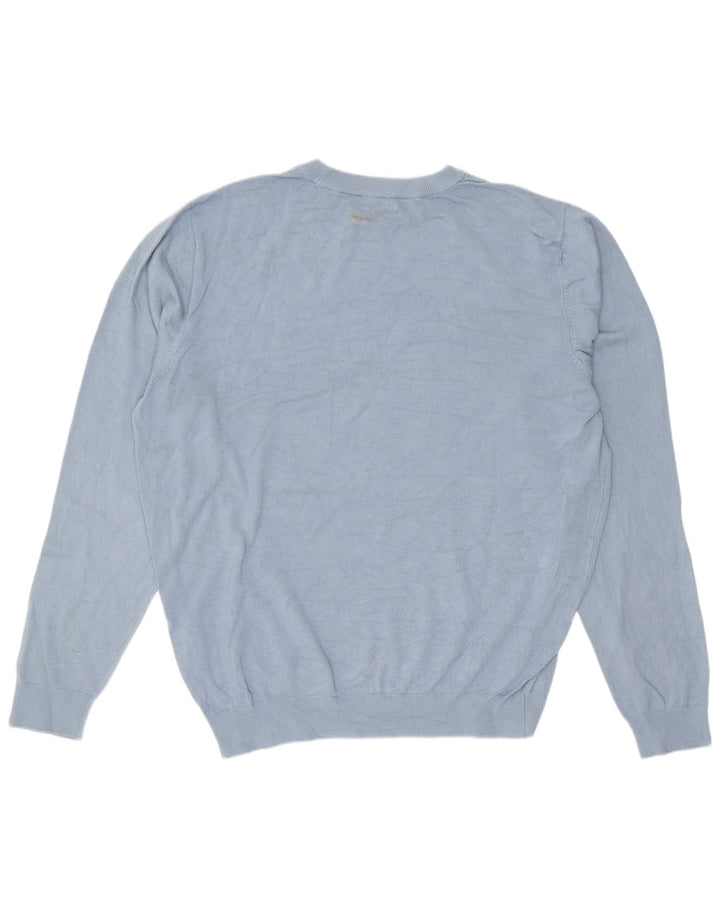 Maglione Zara da uomo girocollo grande in viscosa blu