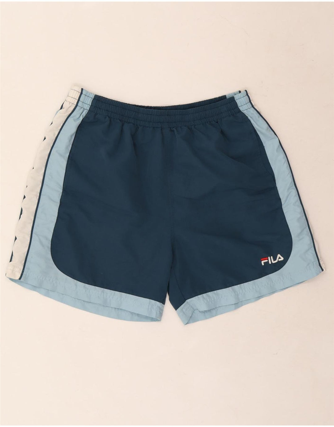 Pantaloncini sportivi grafici da uomo Fila XL poliestere color block blu navy