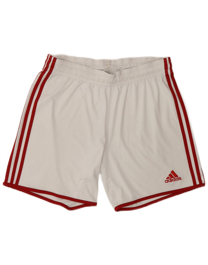 Pantaloncini sportivi Adidas Climalite da uomo grandi in poliestere bianco