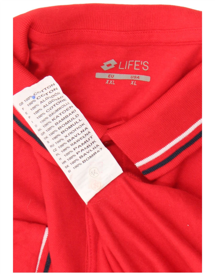 Polo da uomo Lotto 2XL in cotone rosso