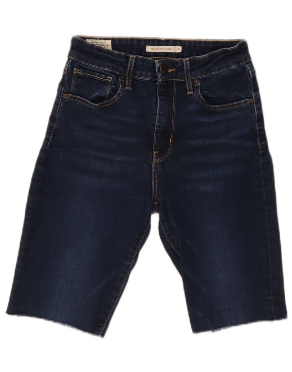 Pantaloncini di jeans skinny a vita alta Levi's 721 da donna W27 Small Blu navy