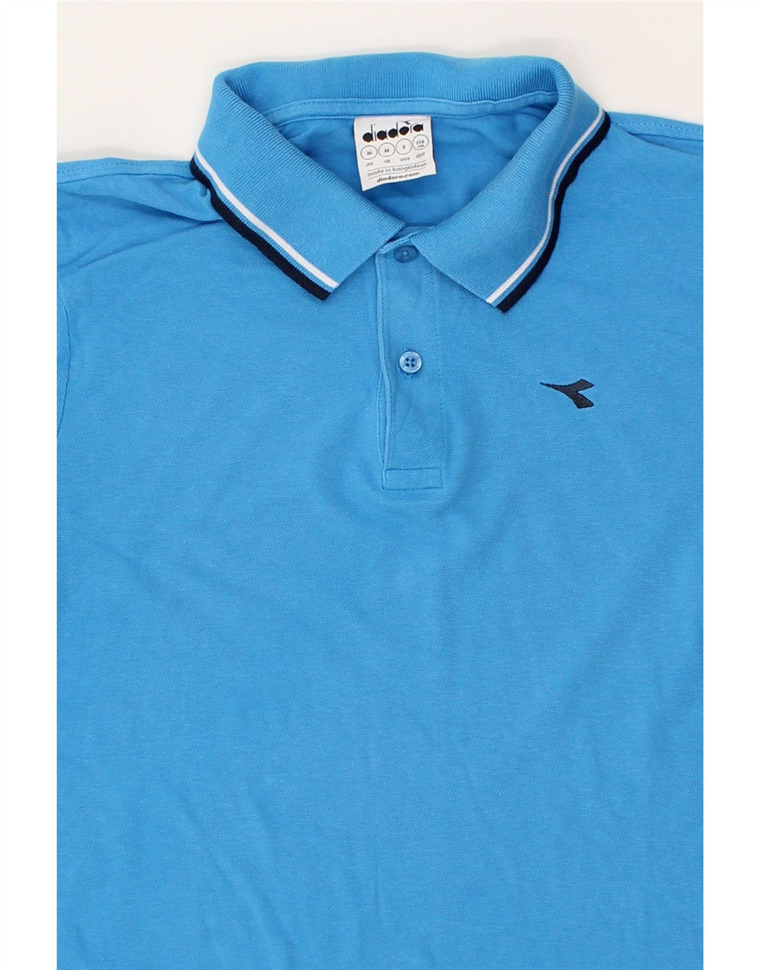 DIADORA Mens Polo Shirt Medium Blue Vintage Diadora and Second-Hand Diadora from Messina Hembry 