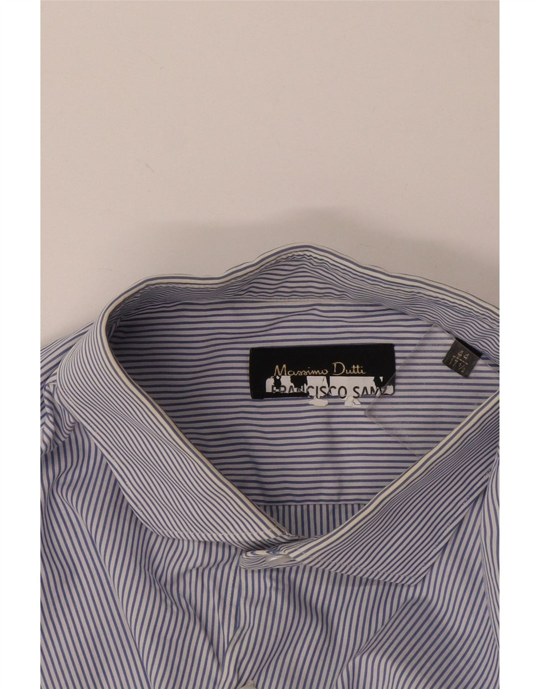 Camicia da uomo Massimo Dutti taglia 44 17 1/2 XL gessato blu