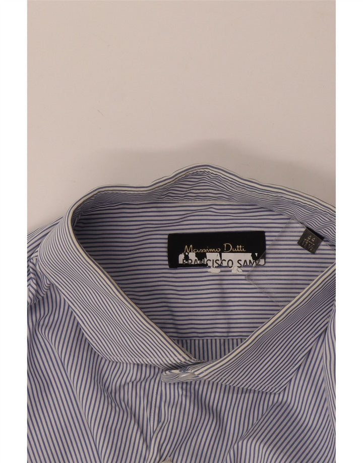 Camicia da uomo Massimo Dutti taglia 44 17 1/2 XL gessato blu