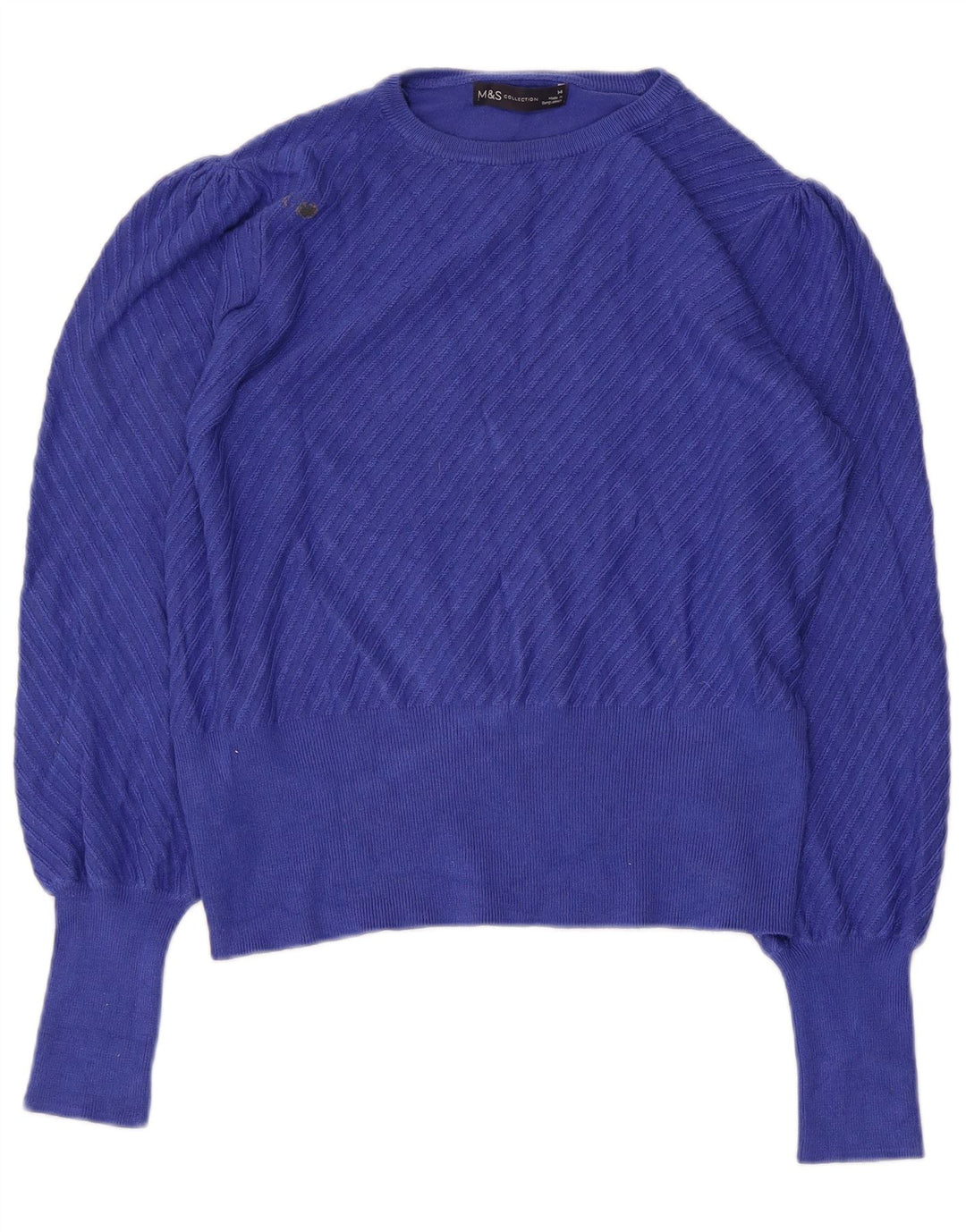 Maglione maglione girocollo corto da donna Marks & Spencer UK 14 Blu medio