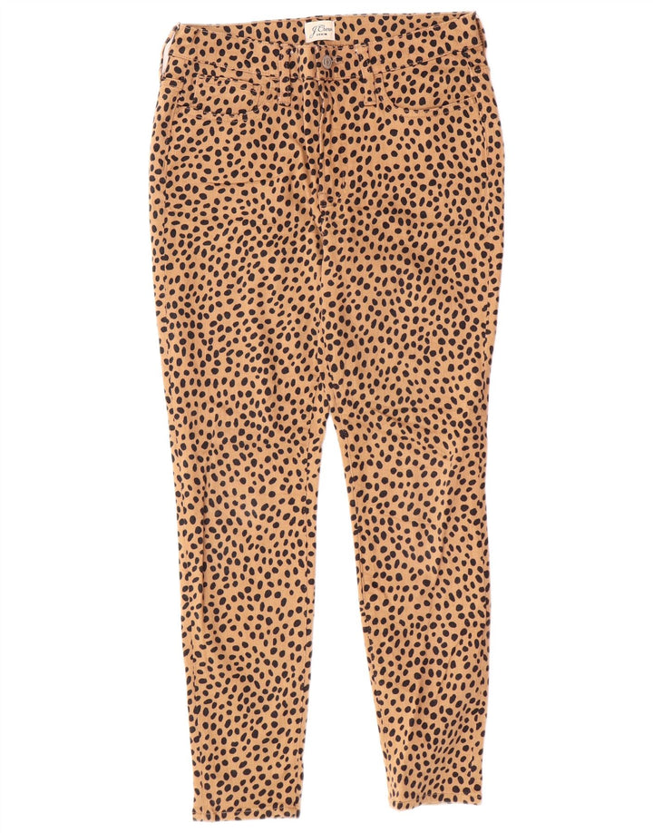 Pantaloni casual da donna con stuzzicadenti J. Crew W28 L27 Cotone beige con stampa animalier