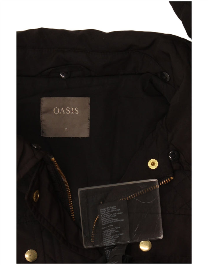 Giacca trapuntata da donna Oasis UK 14 poliestere nero medio
