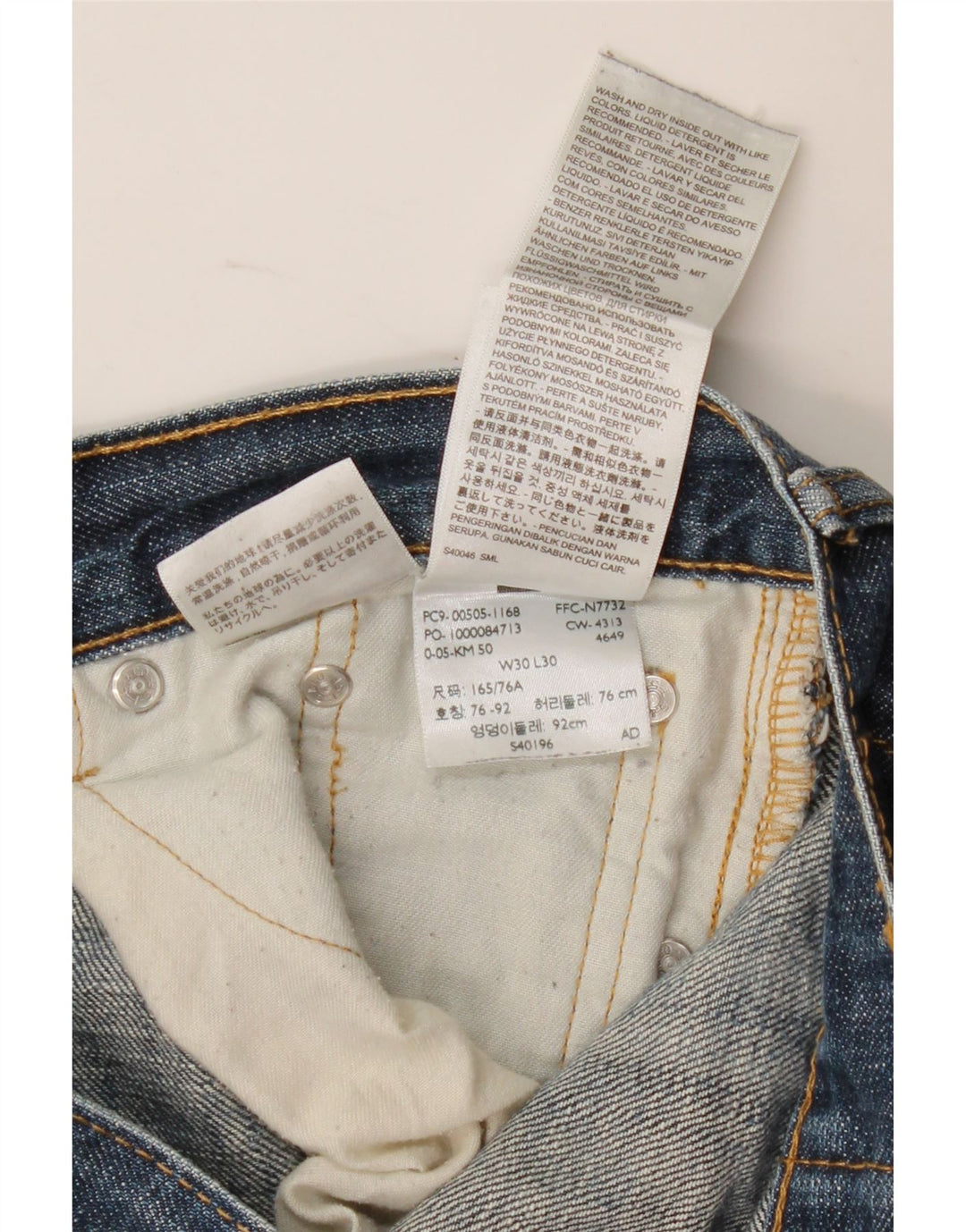 Jeans dritti da donna Levi's W30 L30 in cotone blu navy