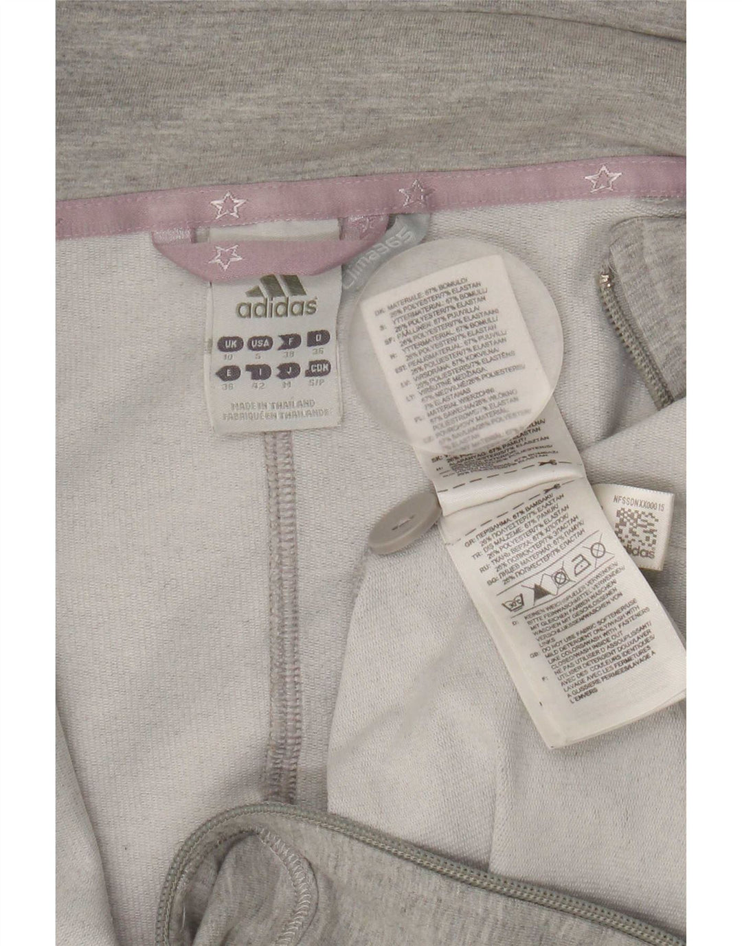 Giacca da ginnastica da donna Adidas UK 10 piccola in cotone grigio