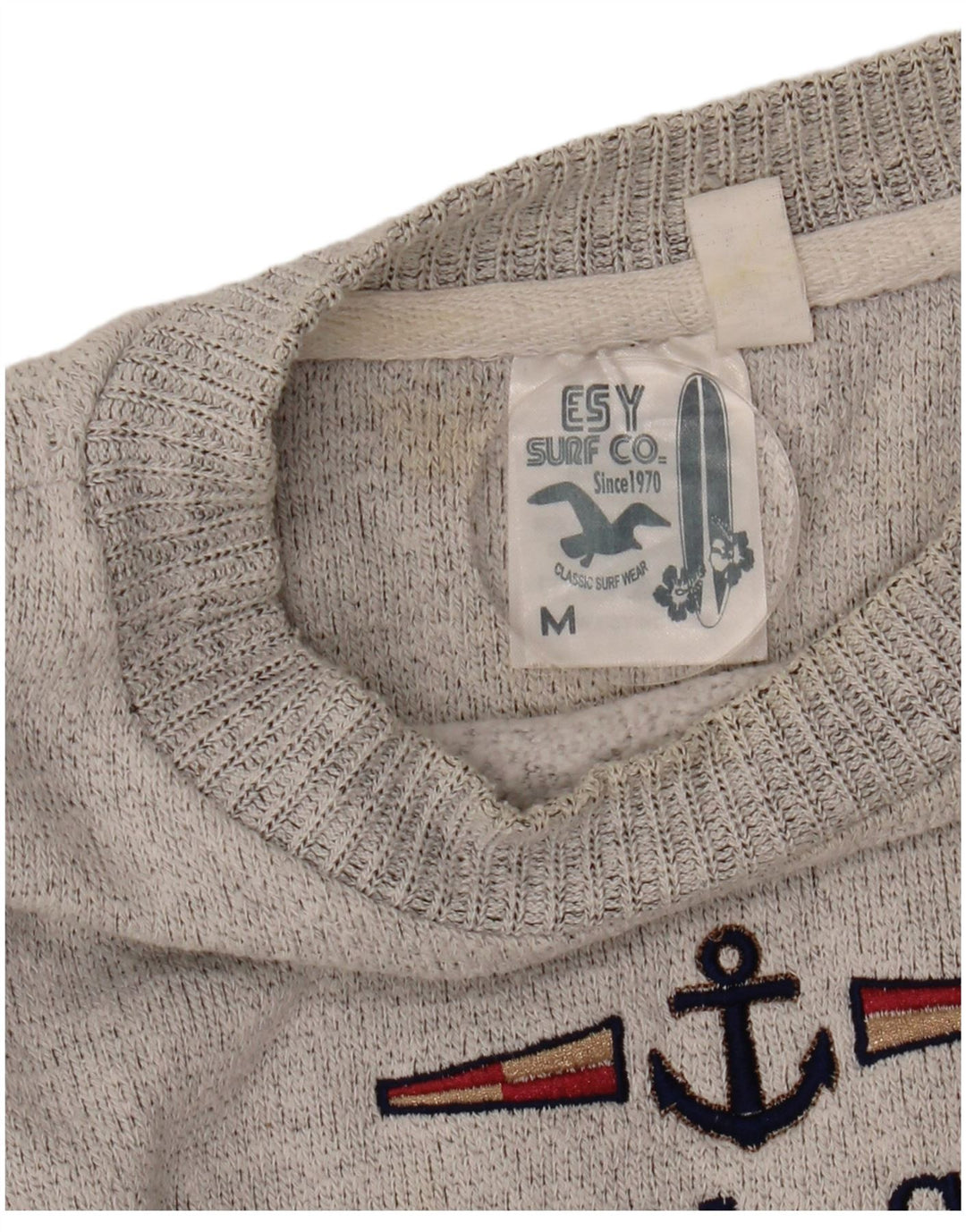 ESY SURF CO. Felpa grafica da uomo Maglione cotone grigio medio