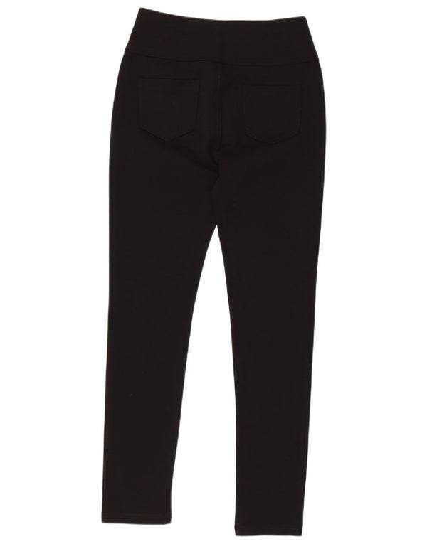 QUIZ Pantaloni casual slim a vita alta da donna UK 12 Medium W28 L28 Nero