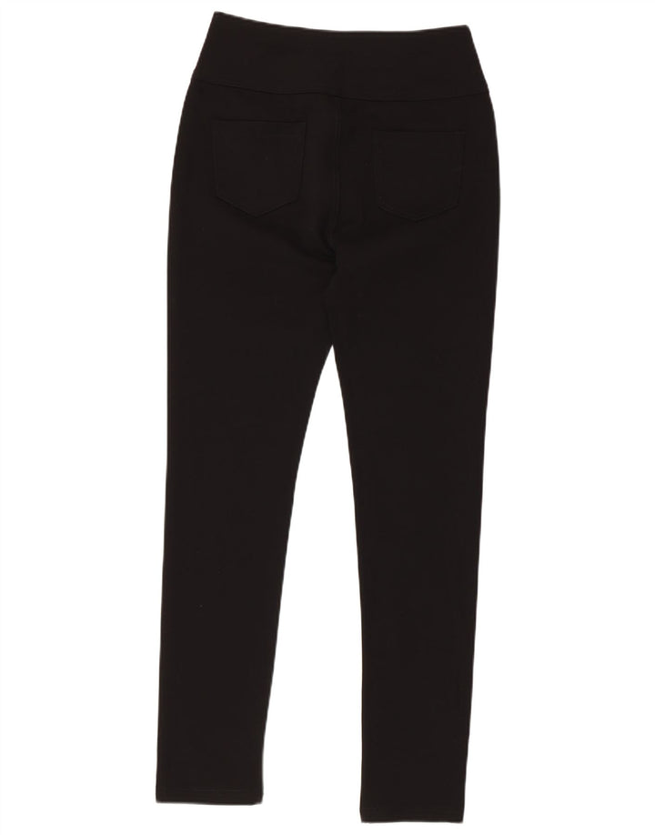 QUIZ Pantaloni casual slim a vita alta da donna UK 12 Medium W28 L28 Nero