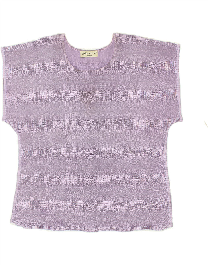 VINTAGE Womens Blouse Top UK 14 Medium Purple Polyester Vintage Vintage and Second-Hand Vintage from Messina Hembry 