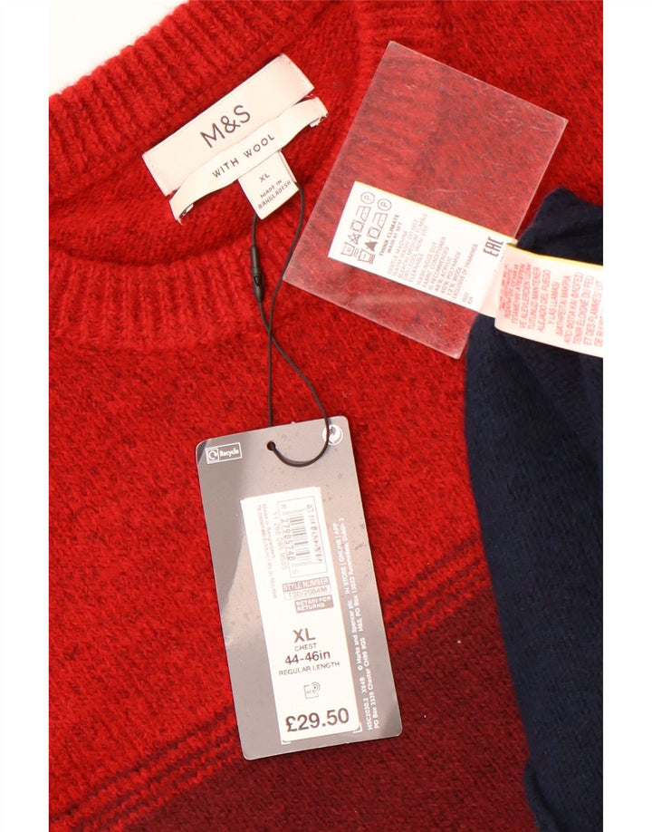 Maglione maglione girocollo da uomo Marks & Spencer XL a righe multicolore